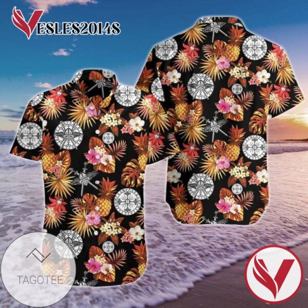 Vikings Graphic Print Short Sleeve Hawaiian Casual Shirt Vesles2014S 1