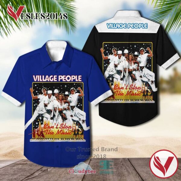 Village People Can't Stop The Music Album Hawaiian Casual Shirt, Best Gift For Music Lovers Vesles2014S