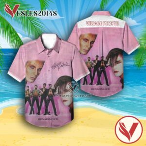 Village People Renaissance Album Cover Pink Hawaiian Shirt, Unique Gifts For Music Lovers - Vesles2014S