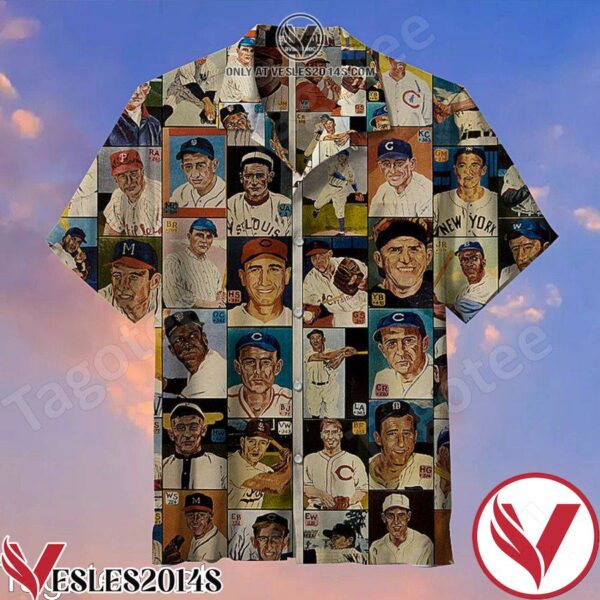 Vintage Bowman Baseball Cards Collection Hawaiian Shirt, Unique Gifts For Friends - Vesles2014S 1