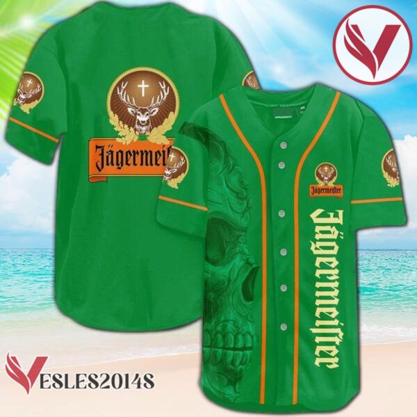 Vintage Green Skull Jagermeister Baseball Jersey sI7, Perfect Gifts For Fans - Vesles2014S