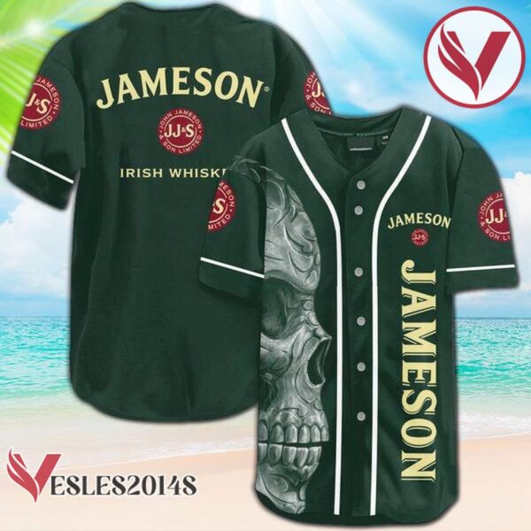 Vintage Green Skull Jameson Baseball Jersey, Perfect Gifts For Fans - Vesles2014S