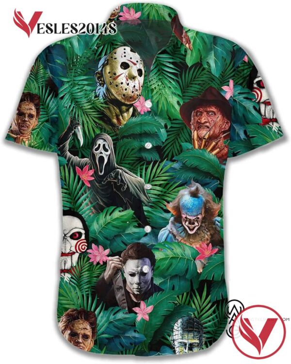 Vintage Hawaiian Horror Halloween Tropical Flower Funny Hawaiian Beach Gift Casual Shirt Vesles2014S 1