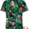 Vintage Hawaiian Horror Halloween Tropical Flower Funny Hawaiian Beach Gift Casual Shirt Vesles2014S