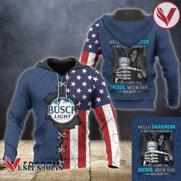 Vintage Skull Busch Light Hoodie - Vesles2014S