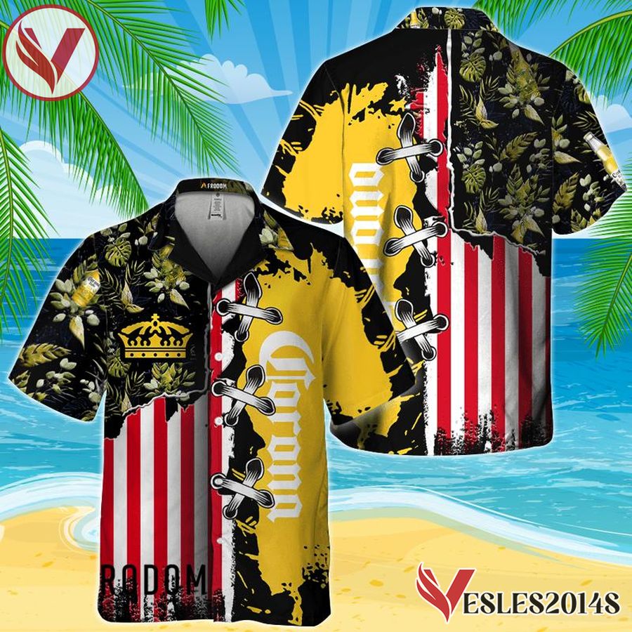 Vintage Tropical Flower Corona Extra Hawaiian Shirt, Best Summer Gifts For Fans - Vesles2014S