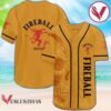 Vintage Yellow Skull Fireball Whiskey Baseball Jersey, Perfect Gifts For Fans - Vesles2014S