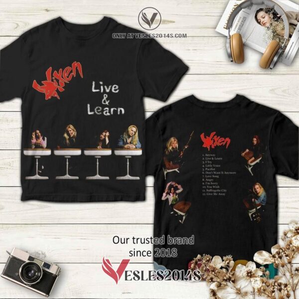 Vixen Band Live & Learn Album 3D T-Shirt, Unique Gifts For Music Lovers - Vesles2014S