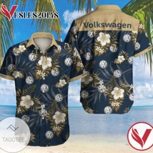 Volkswagen Hawaii Graphic Print Short Sleeve Hawaiian Casual Shirt Vesles2014S 1