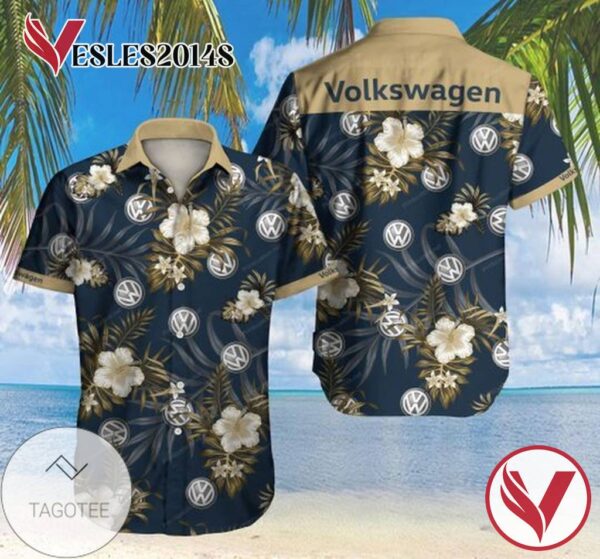 Volkswagen Hawaii Graphic Print Short Sleeve Hawaiian Casual Shirt Vesles2014S