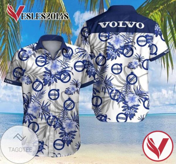 Volvo Hawaiian Graphic Print Short Sleeve Hawaiian Casual Shirt Vesles2014S 1
