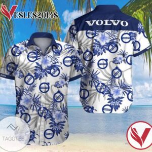Volvo Hawaiian Graphic Print Short Sleeve Hawaiian Casual Shirt Vesles2014S