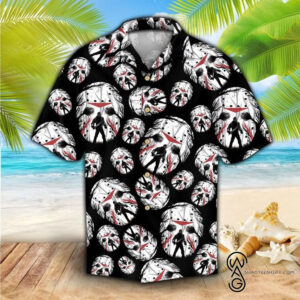 Voorhees Jason Msk Killer Character Horror Movie Halloween Casual Beach Full Printing Hawaiian Shirt Vesles2014S 1