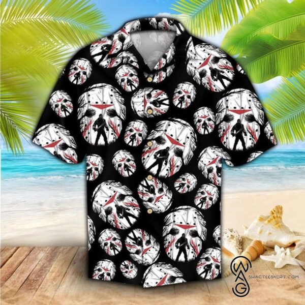 Voorhees Jason Msk Killer Character Horror Movie Halloween Casual Beach Full Printing Hawaiian Shirt Vesles2014S 1