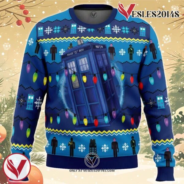WHO’S Outside Doctor Who Ugly Christmas Sweater, Unique Christmas Gift For Fans - Vesles2014S