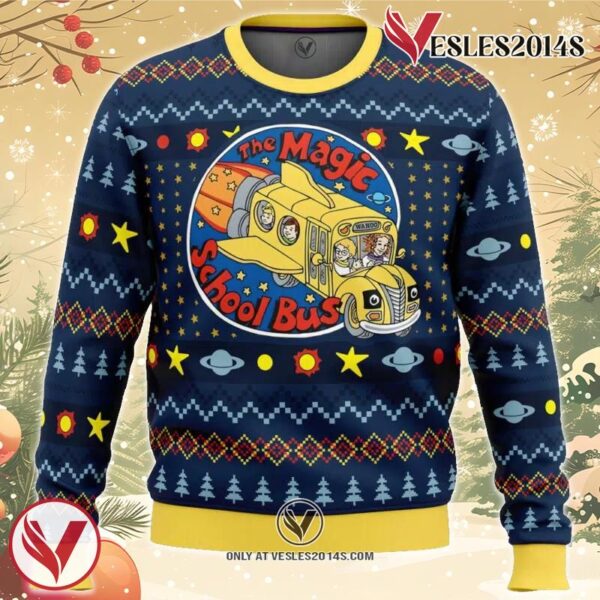 Wahoo The Magic School Bus Ugly Christmas Sweater, Unique Christmas Gift For Fans - Vesles2014S