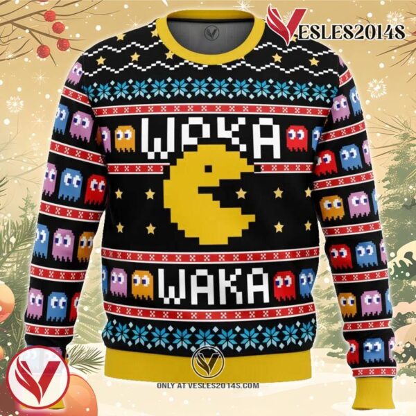 Waka Waka Pac Man Ugly Christmas Sweater, Unique Christmas Gift For Fans - Vesles2014S