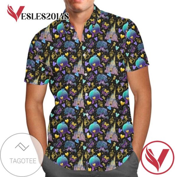 Walt Disney World Turns For men And Women Graphic Print Short Sleeve Hawaiian Casual Shirt Vesles2014S 1