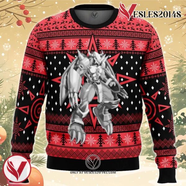 Wargreymon Digimon Ugly Christmas Sweater, Unique Christmas Gift For Fans - Vesles2014S