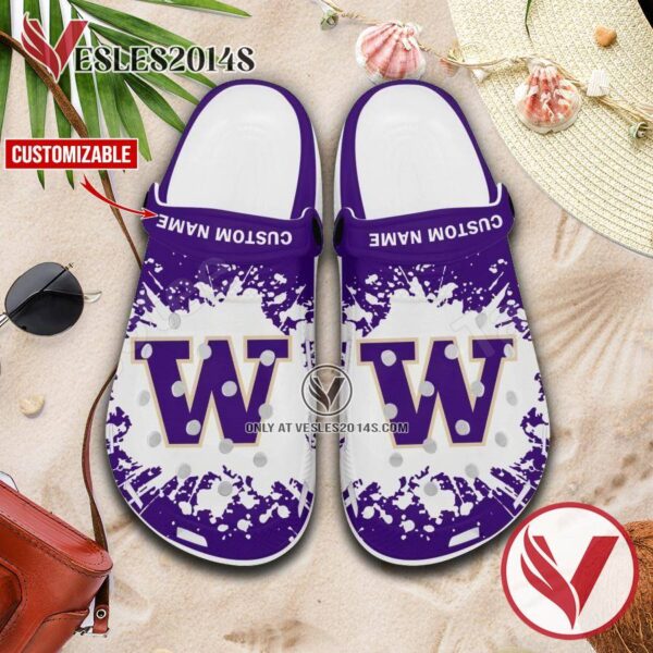 Washington Huskies Logo Custom Crocs Shoes For Men And Women, Unique Clogs Shoes For Fans - Vesles2014S 1