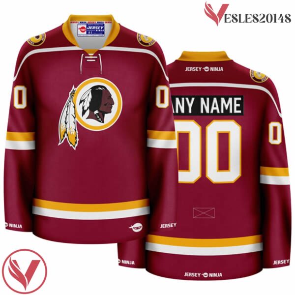 Washington Redskins Burgundy Hockey Jersey - 1983 Throwback - Vesles2014S