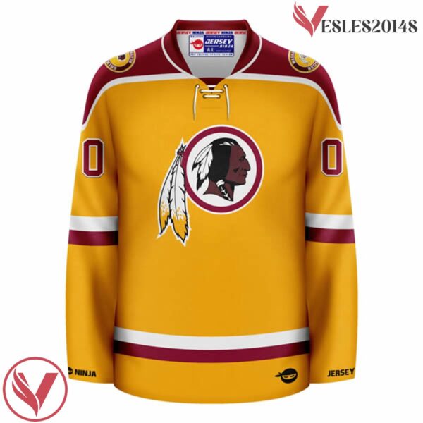 Washington Redskins Gold Hockey Jersey - 1983 Throwback - Vesles2014S 2