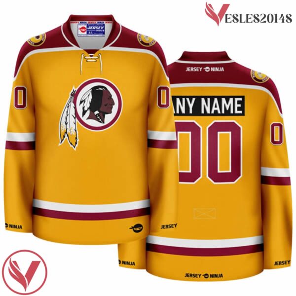 Washington Redskins Gold Hockey Jersey - 1983 Throwback - Vesles2014S