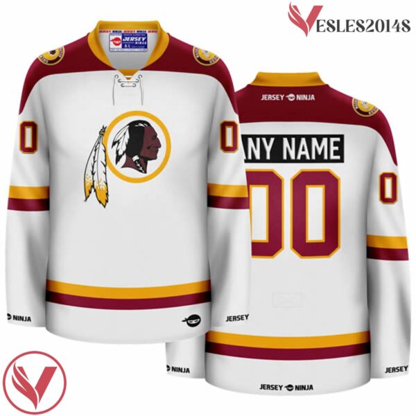 Washington Redskins White Hockey Jersey - 1983 Throwback - Vesles2014S