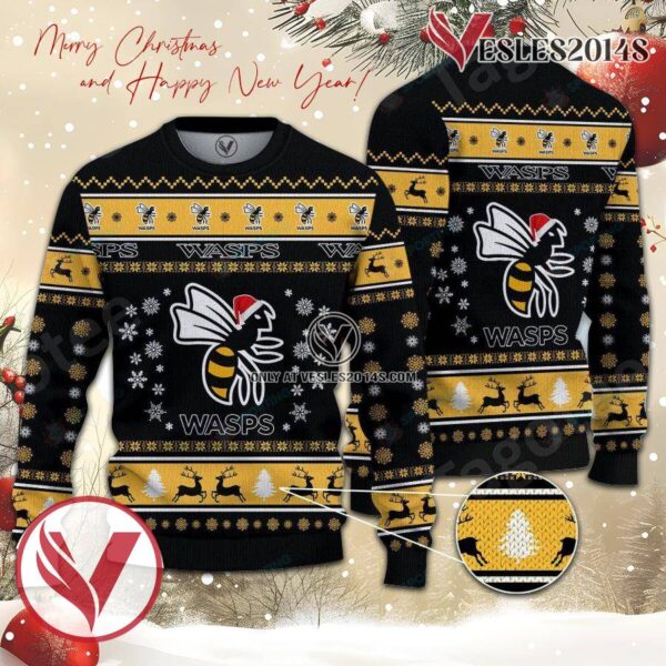 Wasps RFC Sport Ugly Christmas Sweater, Unique Gifts For Fans - Vesles2014aS ycU 1