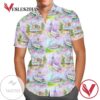 Watercolor Disney Monorail For men And Women Graphic Print Short Sleeve Hawaiian Casual Shirt Vesles2014S
