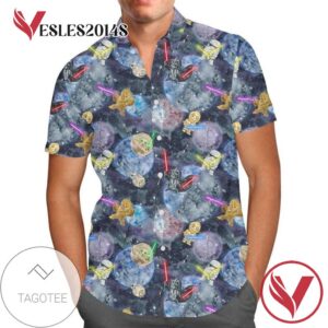 Watercolor Star Wars Battle For men And Women Graphic Print Short Sleeve Hawaiian Casual Shirt Vesles2014S 1
