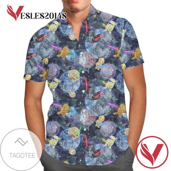 Watercolor Star Wars Battle For men And Women Graphic Print Short Sleeve Hawaiian Casual Shirt Vesles2014S 1