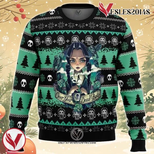 Wednesday Addams Ugly Christmas Sweater, Unique Christmas Gift For Fans - Vesles2014S