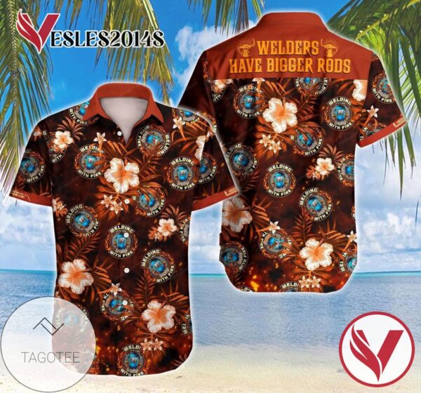 Welder Have Bigger Robs Hawaiian Graphic Print Short Sleeve Hawaiian Casual Shirt Vesles2014S 1