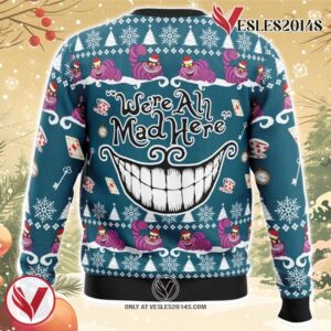 We’re All Mad Here Alice in Wonderland Ugly Christmas Sweater, Unique Christmas Gift For Fans - Vesles2014S 1