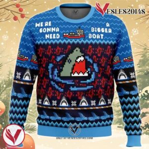 We’re Gonna Need A Bigger Boat Jaws Ugly Christmas Sweater, Unique Christmas Gift For Fans - Vesles2014S