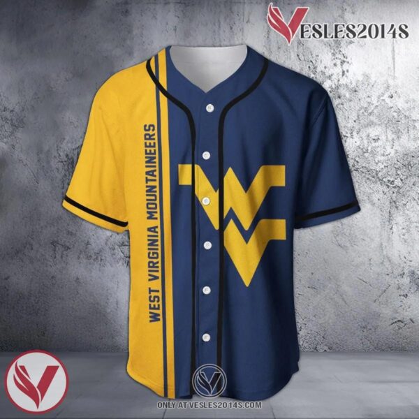 West Virginia Mountaineers Baseball Jersey Half Style NCAA, Unique Gifts For Fans - Vesles2014s