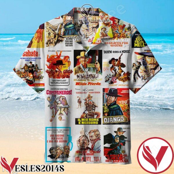 Western Wild West Cowboys & Indians Vintage Action Movie Hawaiian Shirt, Unique Gifts For Friends - Vesles2014S 1
