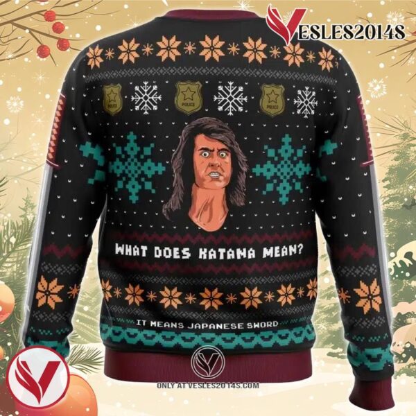What does Katana mean Samurai Cop Ugly Christmas Sweater, Unique Christmas Gift For Fans - Vesles2014S 1