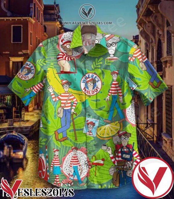 Where’s Waldo Tropical Leaves Hawaiian Shirt, Unique Gifts For Friends - Vesles2014S 1