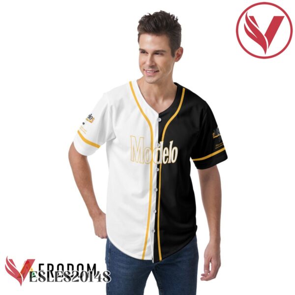 White And Black Split Modelo Beer Baseball Jersey, Perfect Gifts For Fans - Vesles2014S 2