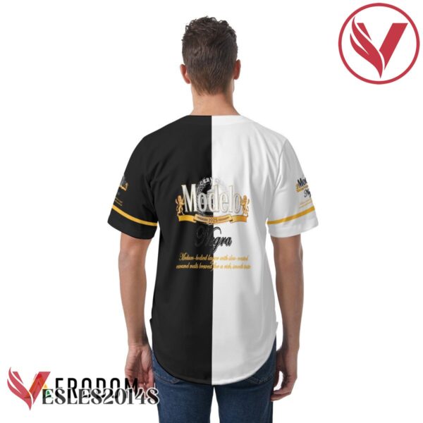 White And Black Split Modelo Beer Baseball Jersey, Perfect Gifts For Fans - Vesles2014S 5