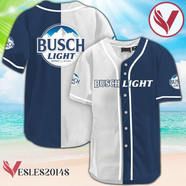 White And Navi Split Busch Light Baseball Jersey, Perfect Gifts For Fans - Vesles2014S