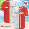 White And Red Split Beck's Beer Baseball Jersey, Perfect Gifts For Fans - Vesles2014S