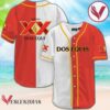 White And Red Split Dos Equis Baseball Jersey, Perfect Gifts For Fans - Vesles2014S