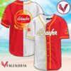 White And Red Split Schaefer Beer Baseball Jersey, Perfect Gifts For Fans - Vesles2014S