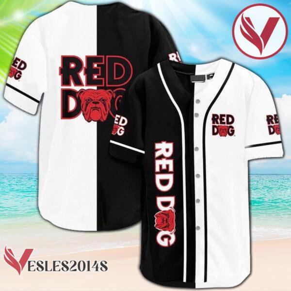 White Black Red Dog Beer Baseball Jersey, Perfect Gifts For Fans - Vesles2014S