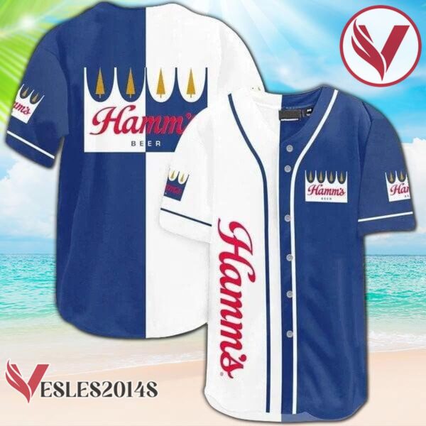 White - Blue Hamm's Baseball Jersey, Perfect Gifts For Fans - Vesles2014S