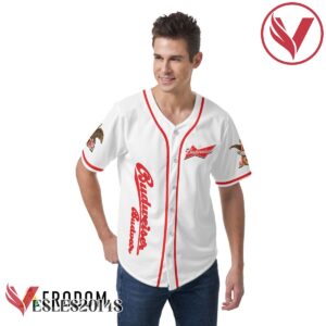 White Budweiser Beer Baseball Jersey, Perfect Gifts For Fans - Vesles2014S 2