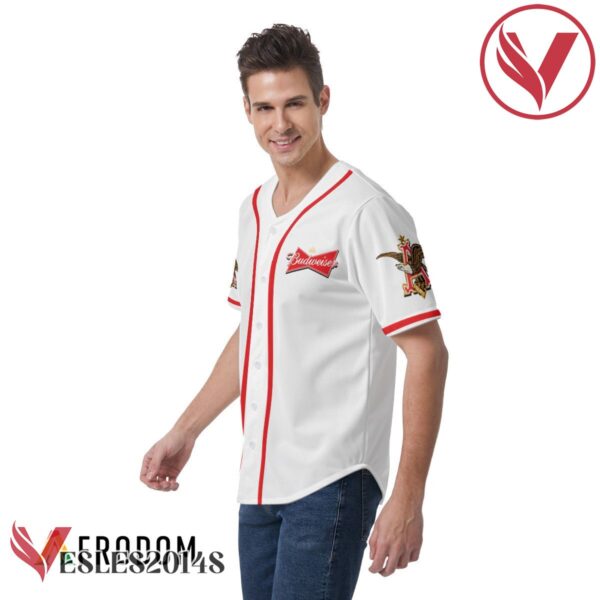 White Budweiser Beer Baseball Jersey, Perfect Gifts For Fans - Vesles2014S 3